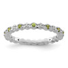 Lex & Lu Sterling Silver Stackable Expressions Peridot & Diamond Ring LAL11215 - Lex & Lu