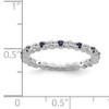 Lex & Lu Sterling Silver Stackable Expressions Cr. Sapphire & Diamond Ring LAL11221- 5 - Lex & Lu