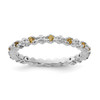 Lex & Lu Sterling Silver Stackable Expressions Citrine & Diamond Ring LAL11233 - Lex & Lu