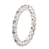 Lex & Lu Sterling Silver Stackable Expressions Blue Topaz & Diamond Ring LAL11239- 3 - Lex & Lu