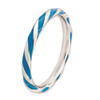 Lex & Lu Sterling Silver Stackable Expressions Twisted Blue Enameled Ring LAL11257- 3 - Lex & Lu