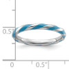 Lex & Lu Sterling Silver Stackable Expressions Twisted Blue Enameled Ring LAL11257- 5 - Lex & Lu