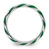 Lex & Lu Sterling Silver Stackable Expressions Twisted Green Enameled Ring LAL11275- 2 - Lex & Lu