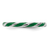 Lex & Lu Sterling Silver Stackable Expressions Twisted Green Enameled Ring LAL11275- 4 - Lex & Lu