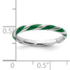 Lex & Lu Sterling Silver Stackable Expressions Twisted Green Enameled Ring LAL11275- 5 - Lex & Lu