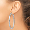 Lex & Lu Sterling Silver w/Rhodium 4mm Round Hoop Earrings LAL22683 - 3 - Lex & Lu