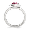 Lex & Lu Sterling Silver Stackable Expressions Polished Created Ruby Ring LAL11443- 2 - Lex & Lu