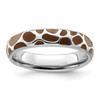 Lex & Lu Sterling Silver Stackable Expressions Polished Enameled Animal Print Ring LAL11473 - Lex & Lu