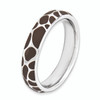 Lex & Lu Sterling Silver Stackable Expressions Polished Enameled Animal Print Ring LAL11473- 3 - Lex & Lu