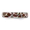 Lex & Lu Sterling Silver Stackable Expressions Polished Enameled Animal Print Ring LAL11473- 4 - Lex & Lu