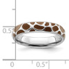 Lex & Lu Sterling Silver Stackable Expressions Polished Enameled Animal Print Ring LAL11473- 5 - Lex & Lu