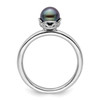 Lex & Lu Sterling Silver Stack Exp. Polished Black FW Cultured Pearl Ring LAL11623- 2 - Lex & Lu