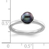 Lex & Lu Sterling Silver Stack Exp. Polished Black FW Cultured Pearl Ring LAL11623- 5 - Lex & Lu