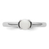 Lex & Lu Sterling Silver Stackable Expressions Polished White Agate Ring LAL11677- 4 - Lex & Lu