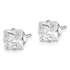 Lex & Lu Sterling Silver 6mm Square CZ 4 Prong Stud Earrings LAL22690 - 2 - Lex & Lu