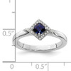 Lex & Lu Sterling Silver Stackable Expressions Polished Cr. Sapphire & Diamond Ring LAL11797- 5 - Lex & Lu