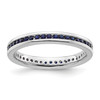 Lex & Lu Sterling Silver Stackable Expressions Polished Created Sapphire Ring LAL11845 - Lex & Lu