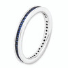 Lex & Lu Sterling Silver Stackable Expressions Polished Created Sapphire Ring LAL11845- 3 - Lex & Lu