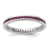 Lex & Lu Sterling Silver Stackable Expressions Polished Created Ruby Ring LAL11851 - Lex & Lu