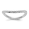 Lex & Lu Sterling Silver Stackable Expressions Polished Rhodium-plate Wave Ring LAL11881 - Lex & Lu