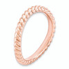 Lex & Lu Sterling Silver Stackable Expressions Polished Pink-plate Wave Ring LAL11917- 3 - Lex & Lu
