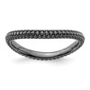 Lex & Lu Sterling Silver Stackable Expressions Polished Black-plate Wave Ring LAL11959 - Lex & Lu
