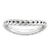 Lex & Lu Sterling Silver Stackable Expressions Polished Rhodium-plate Wave Ring LAL11983 - Lex & Lu