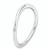 Lex & Lu Sterling Silver Stackable Expressions Polished Rhodium-plate Wave Ring LAL12061- 3 - Lex & Lu