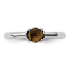 Lex & Lu Sterling Silver Stackable Expressions Tigers Eye Rhodium-plated Ring LAL12199- 4 - Lex & Lu