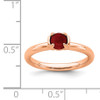 Lex & Lu Sterling Silver Stackable Expressions Garnet Pink-plated Ring LAL12211- 5 - Lex & Lu