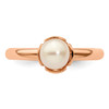Lex & Lu Sterling Silver Stack Exp. White FW Cultured Pearl Pink-plated Ring LAL12265- 4 - Lex & Lu