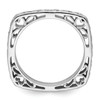 Lex & Lu Sterling Silver Stackable Expressions Polished Rhodium-plate Square Ring LAL12295- 2 - Lex & Lu