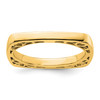 Lex & Lu Sterling Silver Stackable Expressions Polished Gold-plate Square Ring LAL12361 - Lex & Lu