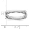 Lex & Lu Sterling Silver Stackable Expressions Polished Rhodium-plate Square Ring LAL12367- 5 - Lex & Lu