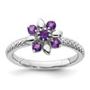 Lex & Lu Sterling Silver Stackable Expressions Amethyst Ring LAL12439 - Lex & Lu