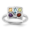 Lex & Lu Sterling Silver Stackable Expressions Gemstone Ring LAL12457 - Lex & Lu