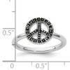 Lex & Lu Sterling Silver Stackable Expressions Marcasite Peace Sign Ring LAL12535- 5 - Lex & Lu