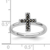 Lex & Lu Sterling Silver Stackable Expressions Marcasite Cross Ring LAL12541- 5 - Lex & Lu