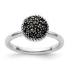 Lex & Lu Sterling Silver Stackable Expressions Marcasite Ring LAL12553 - Lex & Lu