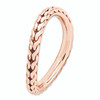 Lex & Lu Sterling Silver Stackable Expressions Polished Pink-plated Wave Ring LAL12643- 3 - Lex & Lu