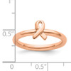 Lex & Lu Sterling Silver Stackable Expressions Rose Gold Awareness Ribbon Ring LAL12835- 5 - Lex & Lu