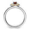 Lex & Lu Sterling Silver w/14k Gold Stackable Expressions Sterling Silver Garnet Ring LAL12985- 2 - Lex & Lu