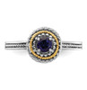 Lex & Lu Sterling Silver w/14k Gold Stackable Expressions Created Sapphire Ring LAL13033- 4 - Lex & Lu