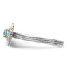 Lex & Lu Sterling Silver w/14k Gold Stackable Expressions Sterling Silver Blue Topaz Ring LAL13051- 3 - Lex & Lu