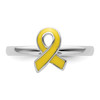 Lex & Lu Sterling Silver Stackable Expressions Yellow Enameled Awareness Ribbon Ring LAL13147- 4 - Lex & Lu