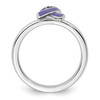 Lex & Lu Sterling Silver Stackable Expressions Purple Enameled Awareness Ribbon Ring LAL13159- 2 - Lex & Lu