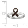 Lex & Lu Sterling Silver Stackable Expressions Brown Enameled Awareness Ribbon Ring LAL13165- 4 - Lex & Lu
