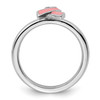 Lex & Lu Sterling Silver Stackable Expressions Pink Enameled Awareness Ribbon Ring LAL13189- 2 - Lex & Lu