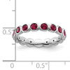 Lex & Lu Sterling Silver Stackable Expressions July Crystals Ring LAL13309- 5 - Lex & Lu