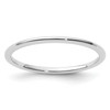 Lex & Lu 14k White Gold 1.2mm Half Round Stackable Band Ring LAL14462 - Lex & Lu